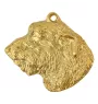 Irish Wolfhound I - Gilded key ring with dog in gift box, handbag decoration, luxury accessory by Art-Dog brand