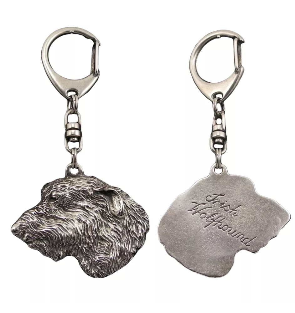 Lévrier irlandais, Irish wolfhound I - Porte-clés argenté avec un chien dans une boîte cadeau, décoration de sac à main, pendentif de sac à dos par la marque Art-Dog