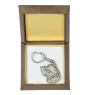 Irish Wolfhound I - Silver-plated key ring with a dog in a gift box, handbag decoration, backpack pendant by Art-Dog brand