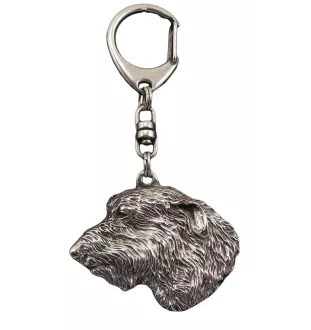 Irischer Wolfshund, Irish Wolfhound I - Versilberter Schlüsselanhänger mit Hund in einer Geschenkbox, Handtaschenschmuck, Rucksackanhänger der Marke Art-Dog