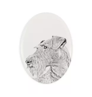 Terrier irlandais, Irish Terrier - une plaque commémorative avec une photo de chien, une plaque funéraire avec une impression, une plaque ovale personnalisée de la marque Art-Dog