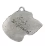 Lévrier irlandais, Irish wolfhound I - Porte-clés argenté avec un chien dans une boîte cadeau, décoration de sac à main, pendentif de sac à dos par la marque Art-Dog