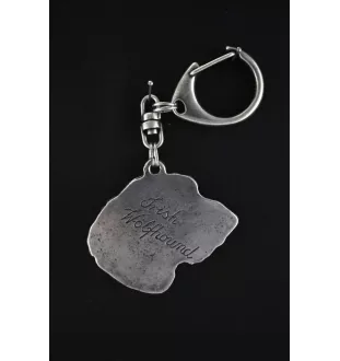 Irischer Wolfshund, Irish Wolfhound I - Versilberter Schlüsselanhänger mit Hund in einer Geschenkbox, Handtaschenschmuck, Rucksackanhänger der Marke Art-Dog