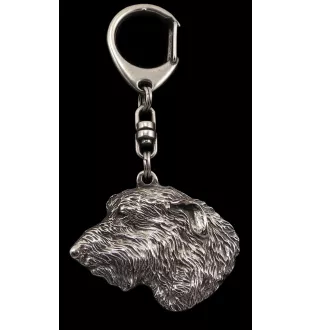 Irish Wolfhound I - Silver-plated key ring with a dog in a gift box, handbag decoration, backpack pendant by Art-Dog brand