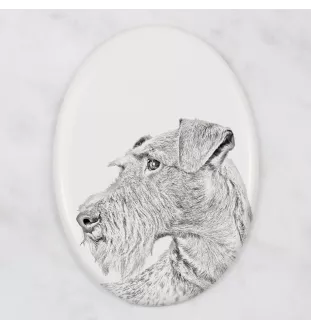 Irish Terrier, Irish Red Terrier, Brocaire Rua - commemorative plaque with a photo of a dog, tombstone with a print, personalized oval plaque from the Art-Dog brand