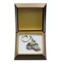 Irish Wolfhound - Silver-plated key ring with a dog in a gift box, handbag decoration, backpack pendant by Art-Dog brand