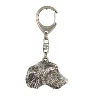 Irish Wolfhound - Silver-plated key ring with a dog in a gift box, handbag decoration, backpack pendant by Art-Dog brand