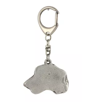 Irischer Wolfshund, Irish Wolfhound - Versilberter Schlüsselanhänger mit Hund in einer Geschenkbox, Handtaschenschmuck, Rucksackanhänger der Marke Art-Dog