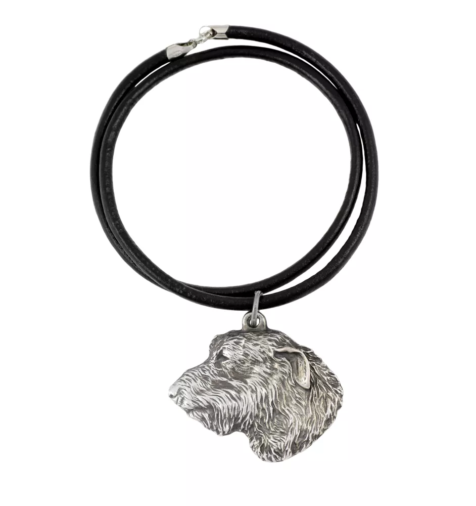 Lévrier irlandais, Irish wolfhound I - collier avec un chien, pendentif en plaqué argent pour les fans de chiens, bijoux uniques de la marque Art-Dog