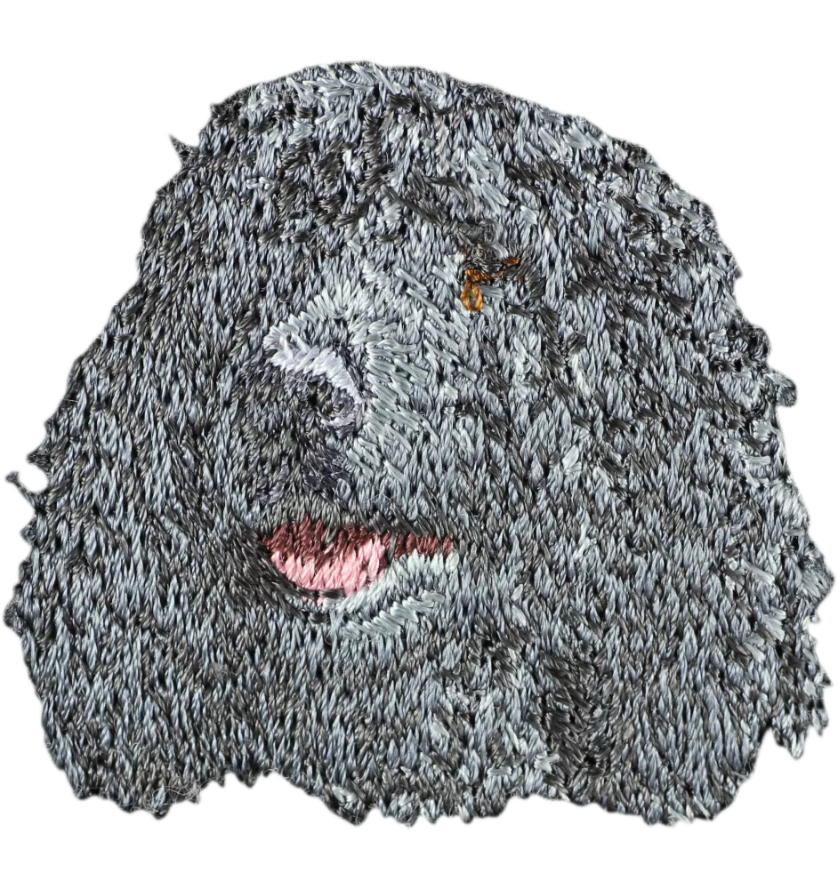 Chien d'eau irlandais, Épagneul d'eau irlandais - écusson en forme de chien, patch brodé, décoration unique pour sac à dos de la marque Art-Dog