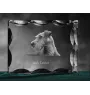 Irischer Terrier, Irish Terrier - Kristall mit einem Hundebild, Glasstatuette mit einem Bild, einzigartiger Bilderrahmen der Marke Art-Dog