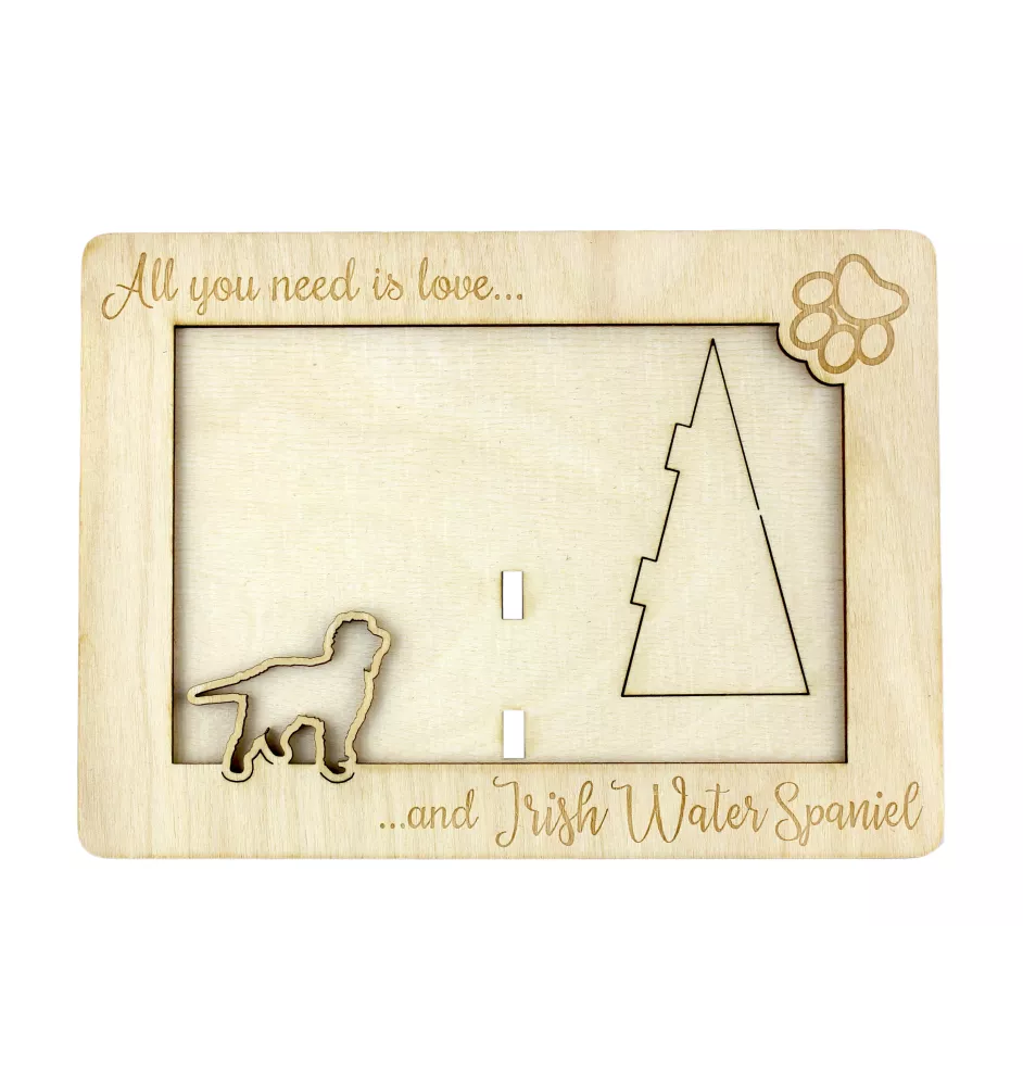 Irish Water Spaniel, Whiptail, Shannon Spaniel - Photo frame, engraved wooden frame, a lovely gadget for the dog lover by Art-Dog