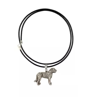 Lévrier irlandais, Irish wolfhound I - Collier pour chien, pendentif plaqué argent pour l'amoureux des chiens, bijoux subtils par Art-Dog