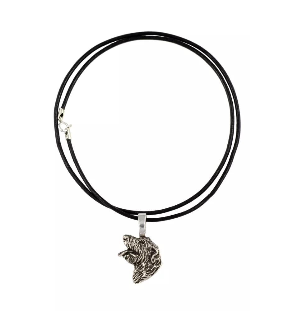 Irischer Wolfshund, Irish Wolfhound II - Hundehalsband, versilberter Anhänger für den Hundeliebhaber, dezenter Schmuck von Art-Dog