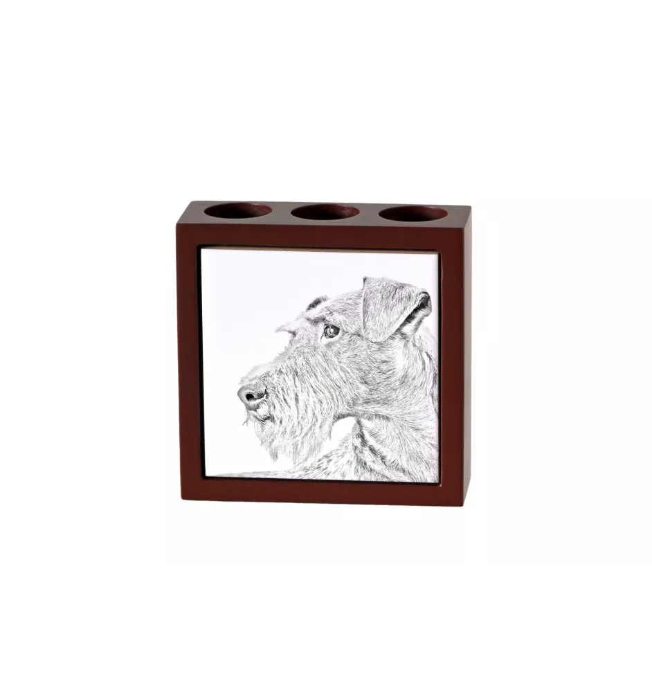 Irish Terrier, Irish Red Terrier, Brocaire Rua - pen holder with a dog, desk organizer with a print, personalized desk decoration from the Art-Dog brand.