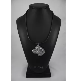 Irischer Wolfshund, Irish Wolfhound I - Hundehalsband in Geschenkbox, versilbertes Medaillon für Hundefans, markanter Anhänger der Marke Art-Dog