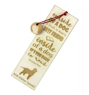 Irischer Wasserspaniel, Irish Water Spaniel - Lesezeichen mit Hund, personalisiertes Lesezeichen, Geschenk für Bücherwurm von der Marke Art-Dog