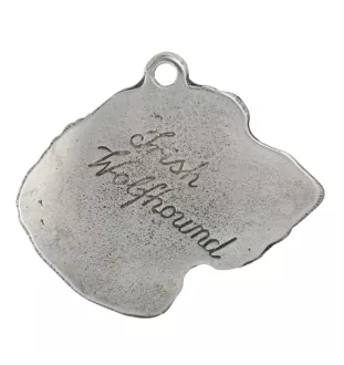 Lévrier irlandais, Irish wolfhound I - Collier de chien dans une boîte cadeau, médaillon argenté pour fan de chien, pendentif remarquable de la marque Art-Dog