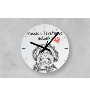 Irish Terrier, Irish Red Terrier, Brocaire Rua - wall clock with a dog, shelf clock with a print, personalized home decoration from the Art-Dog brand