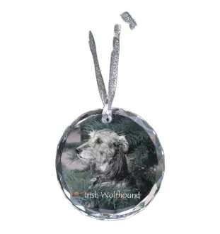 Irischer Wolfshund, Irish Wolfhound - Kristallkugel mit Foto, Hundebild im Kristall, personalisierter Christbaumschmuck von Art-Dog.