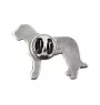 Irish Wolfhound I  - Silver-plated dog brooch, elegant pin, jacket lapel decoration by Art-Dog brand