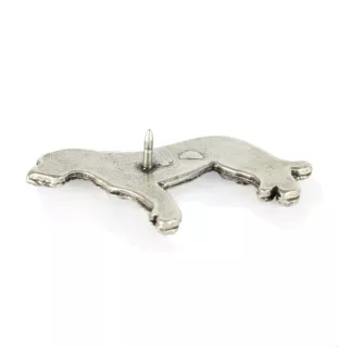 Irish Wolfhound I  - Silver-plated dog brooch, elegant pin, jacket lapel decoration by Art-Dog brand