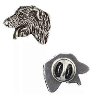 Irish Wolfhound II  - Silver-plated dog brooch, elegant pin, jacket lapel decoration by Art-Dog brand