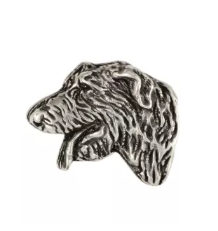 Irish Wolfhound II  - Silver-plated dog brooch, elegant pin, jacket lapel decoration by Art-Dog brand