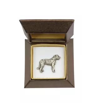 Irischer Wolfshund, Irish Wolfhound I - Hundebrosche in Geschenkbox, elegante Anstecknadel, Reversnadel für Art-Dog Markenjacke