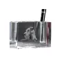 Irish Terrier, Irish Red Terrier, Brocaire Rua - Pen stand, crystal organiser with dog photo, unique desk decoration by Art-Dog brand