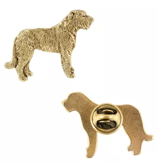 Irish Wolfhound I - Dog brooch in decorative box, elegant gold-plated pin, Art-Dog brand jacket pin