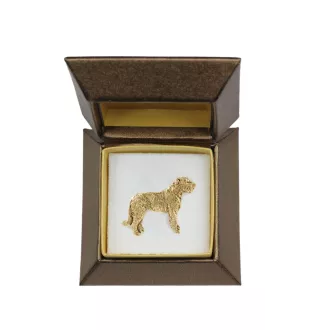 Wilczarz irlandzki pin pozłocony w pudełku Art-Dog