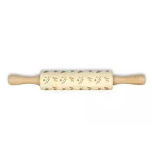 Irish Water Spaniel, Whiptail, Shannon Spaniel - small rolling pin with a dog, patterned dough roller, gadget for ceramicists from the Art-Dog brand
