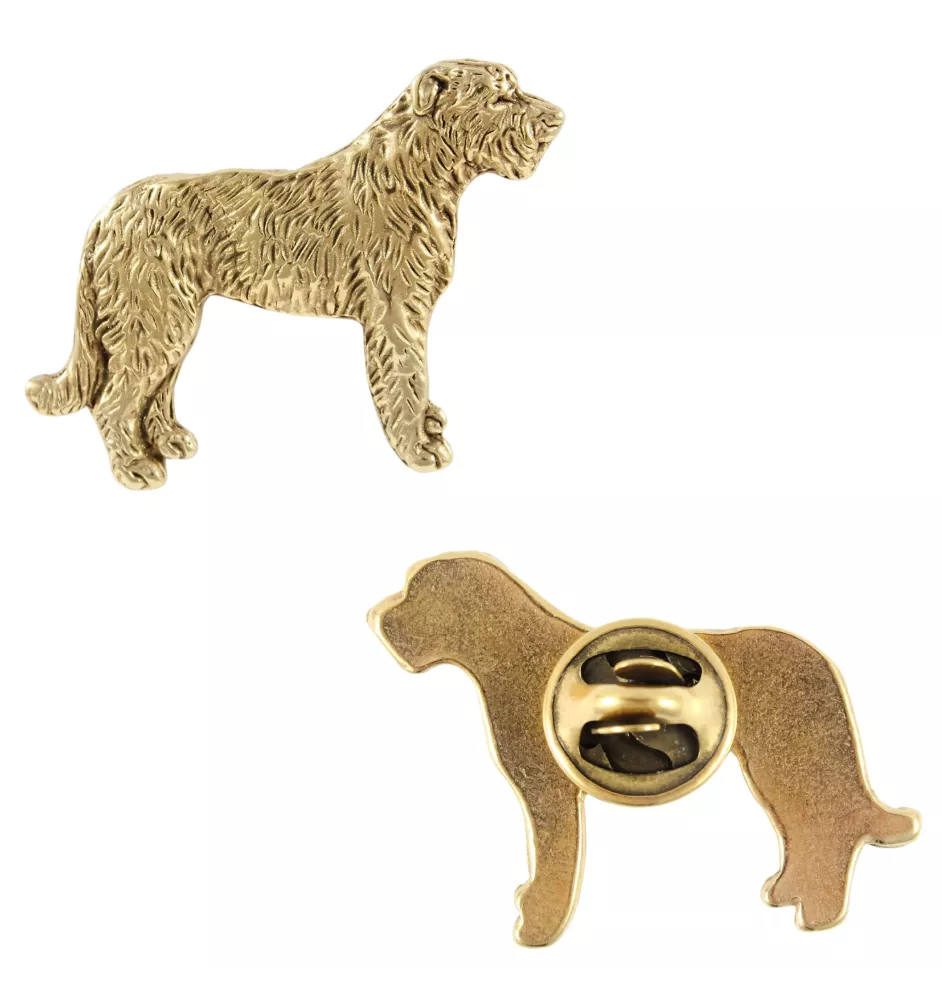 Lévrier irlandais, Irish wolfhound I - broche plaquée or, ornement élégant pour chien, broche unique de la marque Art-Dog