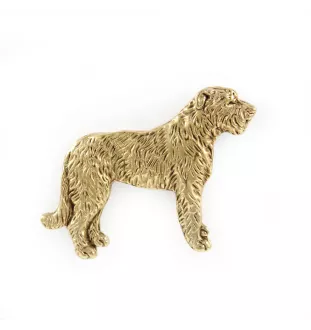Irish Wolfhound I - gold-plated pin brooch, elegant dog ornament, unique pin by Art-Dog brand
