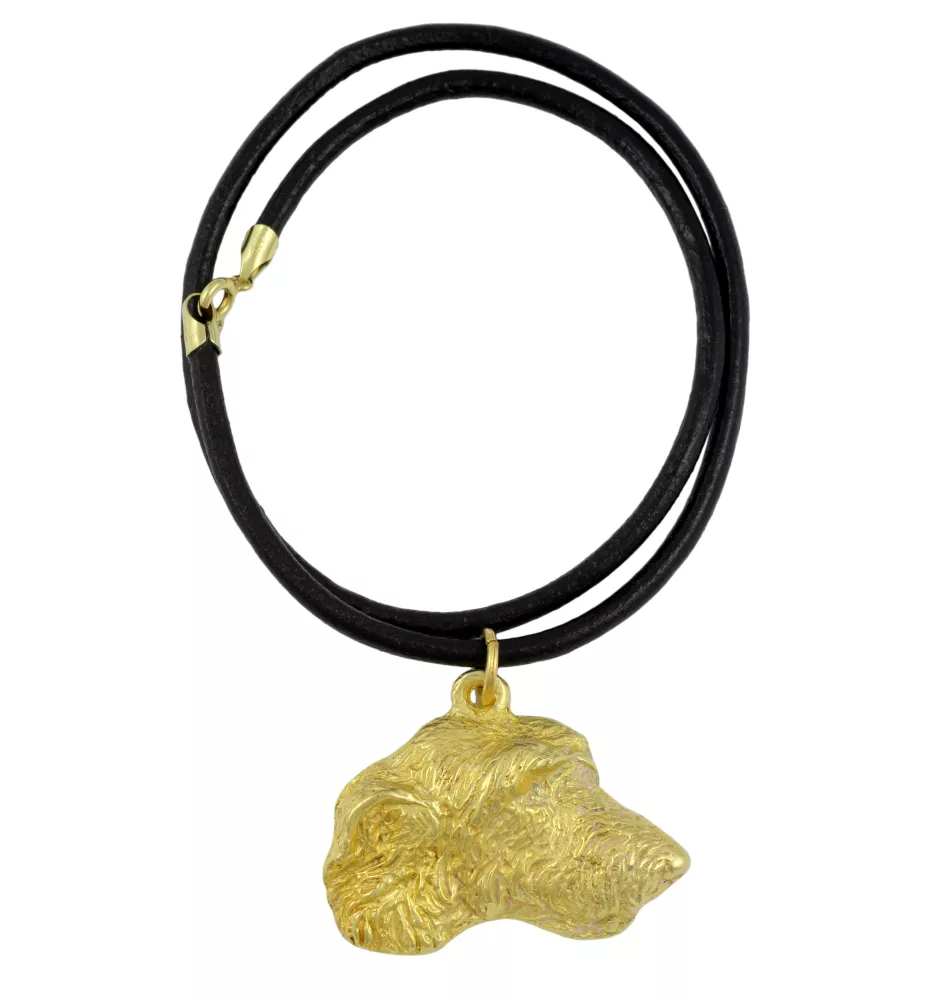Irischer Wolfshund, Irish Wolfhound - Hundehalsband, vergoldeter Anhänger für Hundefans, einzigartiger Schmuck der Marke Art-Dog