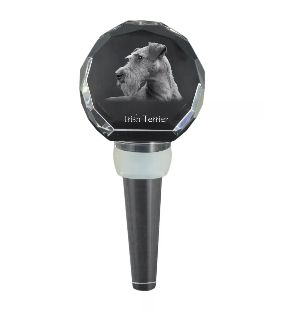 Terrier irlandais, Irish Terrier - Bouchon de bouteille en cristal, bouchon de vin unique avec photo, cadeau personnalisé pour sommelier par la marque Art-Dog