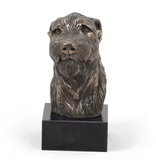 Irischer Wolfshund, Irish Wolfhound - Hundestatue, Büste auf Steinsockel, Skulptur, Trophäe für Hundeausstellung der Marke Art-Dog