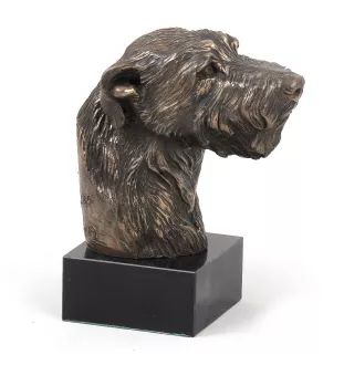 Irischer Wolfshund, Irish Wolfhound - Hundestatue, Büste auf Steinsockel, Skulptur, Trophäe für Hundeausstellung der Marke Art-Dog
