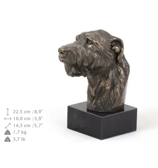 Lévrier irlandais, Irish wolfhound - Statue de chien, buste sur socle en pierre, sculpture, trophée pour exposition canine par la marque Art-Dog