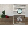 Irish Terrier, Irish Red Terrier, Brocaire Rua - glass clock with a photo, photo of a dog in crystal, personalized standing office clock by Art-Dog brand