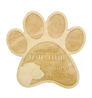 Irischer Wolfshund, Irish Wolfhound - Tasse Untersetzer, graviert Untersetzer mit Hund, Geschenk für Hundeliebhaber von Art-Dog Marke