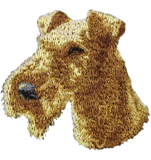 Irischer Terrier, Irish Terrier - Hund geformtes Aufnäher, besticktes Patch, einzigartiges Dekor für den Rucksack der Marke Art-Dog
