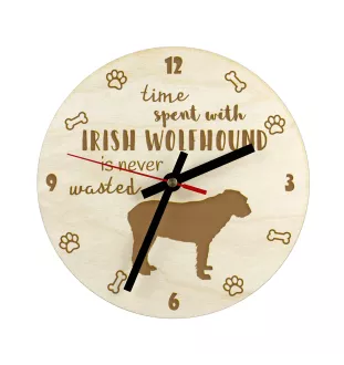 Irischer Wolfshund, Irish Wolfhound - Uhr mit Hund, Holzuhr mit Gravur, personalisierte Uhr von Art-Dog