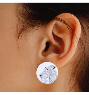 Terrier irlandais, Irish Terrier - boucles d'oreilles uniques avec un chien, votre animal de compagnie sur un porte-clés, marque propre Art-Dog