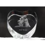 Terrier irlandais, Irish Terrier - une photo de chien dans un cristal, un cœur en cristal, un cadre photo exceptionnel de la marque Art-Dog
