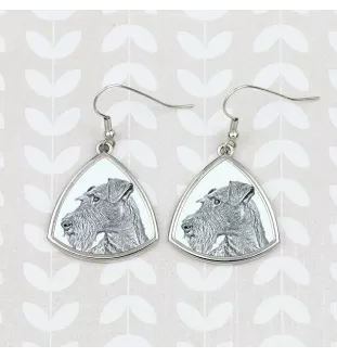 Terrier irlandais, Irish Terrier - boucles d'oreilles avec chien, boucles d'oreilles pendantes avec photo, bijoux personnalisés avec impression de la marque Art-Dog