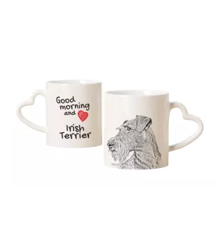 Irish Terrier, Irish Red Terrier, Brocaire Rua - cup with a dog, adorable cup with a heart-shaped handle, universal gift from the Art-Dog brand