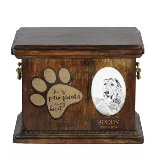 Wilczarz irlandzki urna z płytką ceramiczną Art-Dog