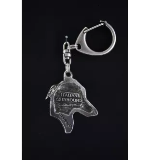 Levrette d'Italie, Petit lévrier italien - Porte-clés argenté avec chien, décoration de sac à main, pendentif de sac à dos par la marque Art-Dog